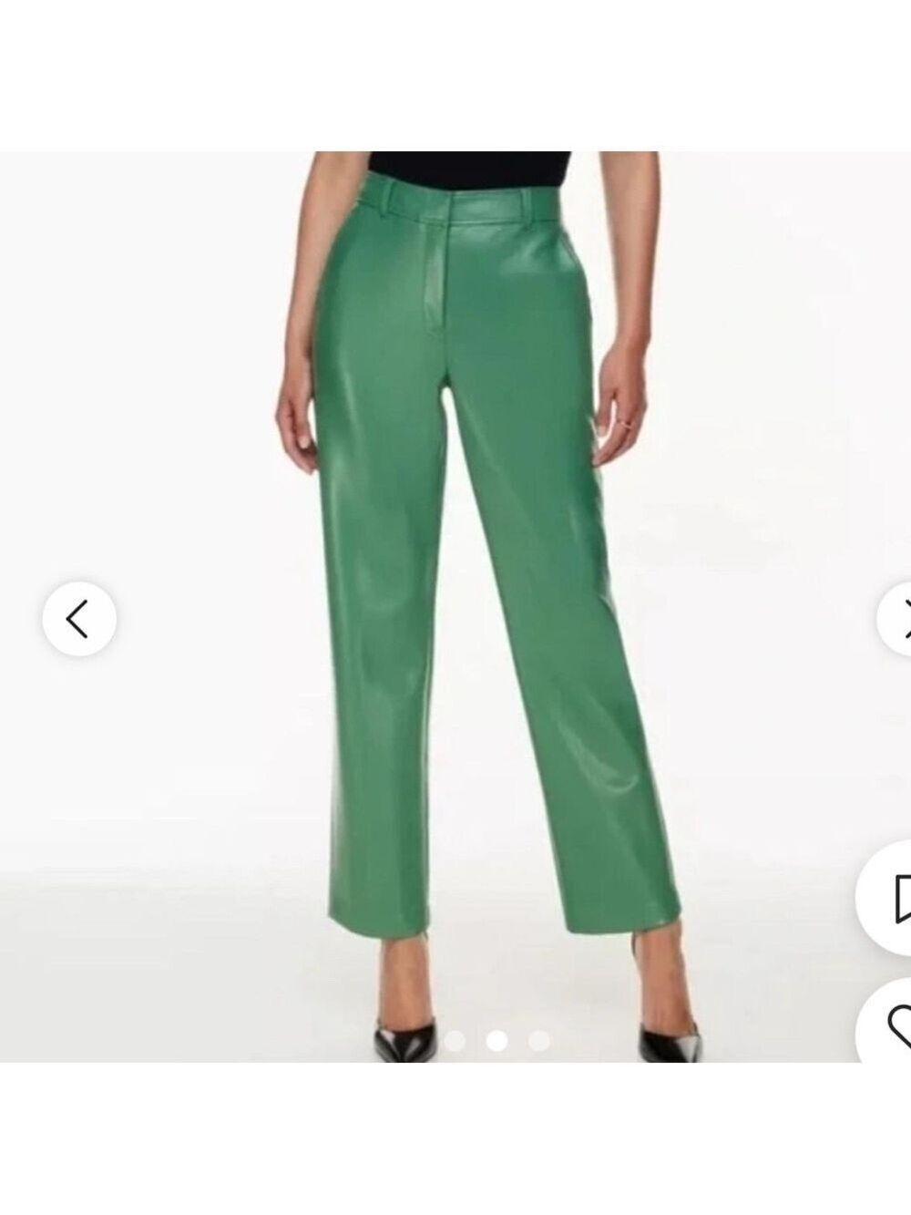 BABATON KELLY GREEN FAUX LEATHER TROUSERS  SZ 10